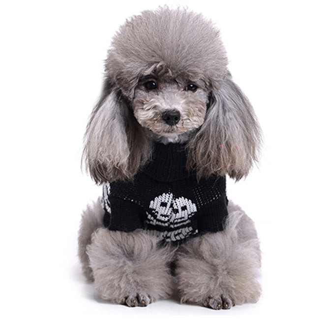 Knitted Skull Pattern Dog Sweater