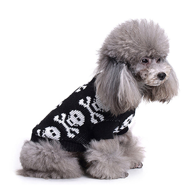 Knitted Skull Pattern Dog Sweater