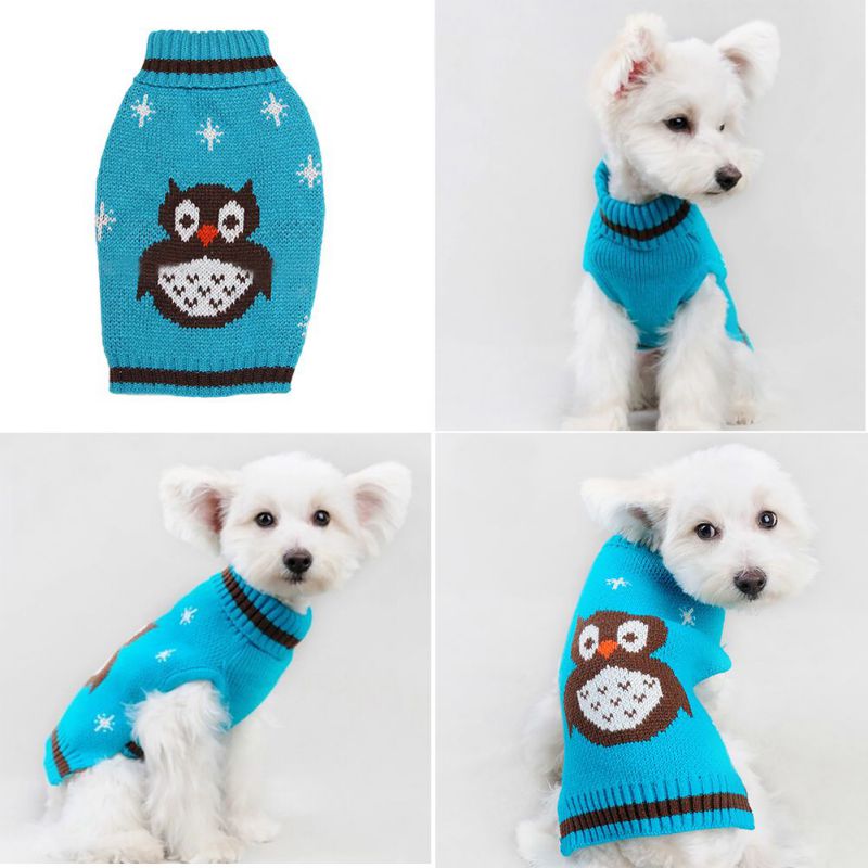 Owl Print Dog Sweater