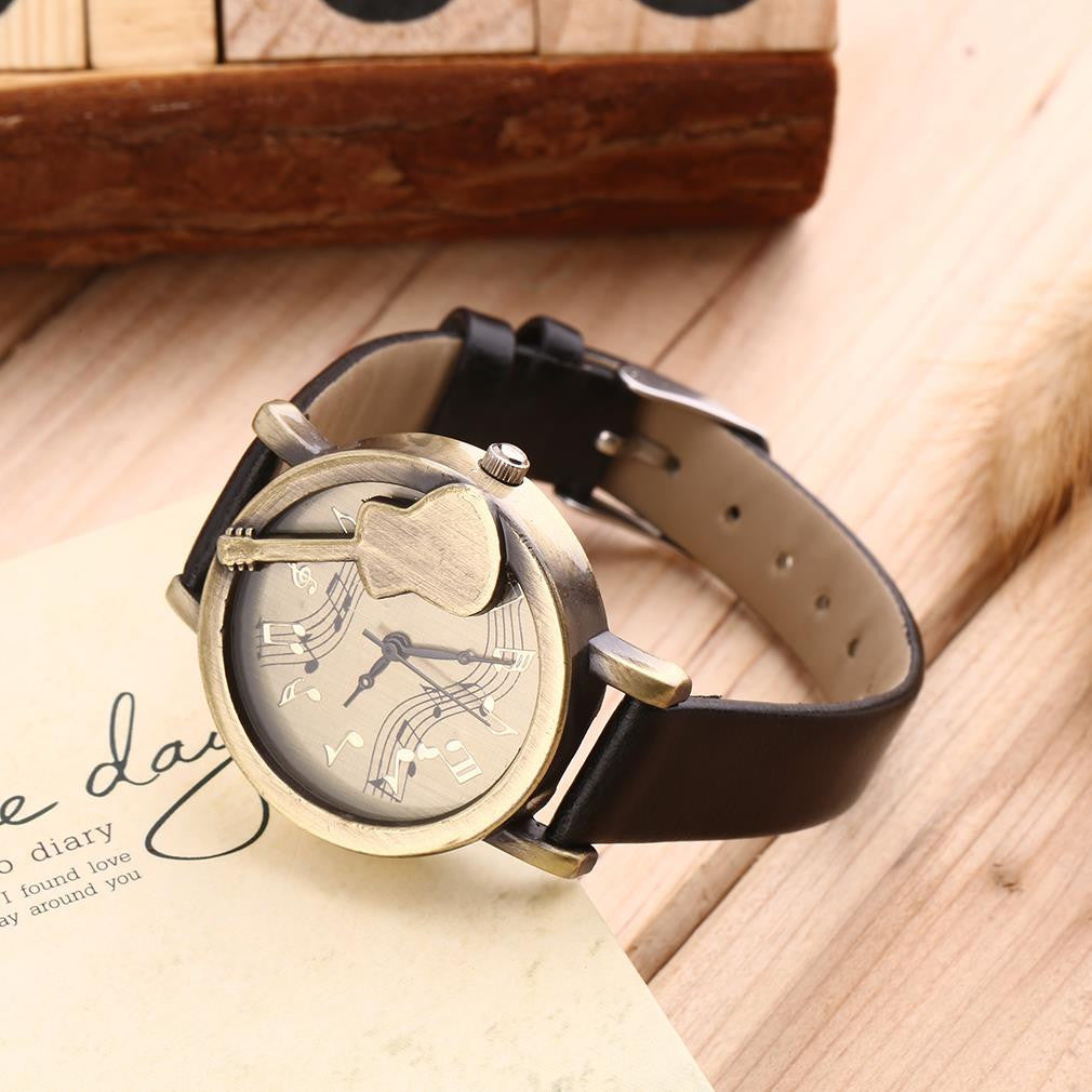 Guitar Lovers Musical Dial - Leather Watch
