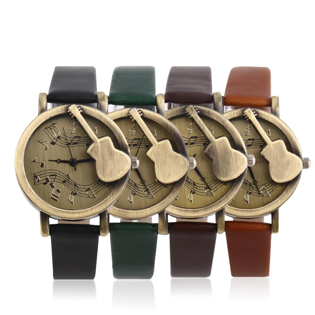 Guitar Lovers Musical Dial - Leather Watch