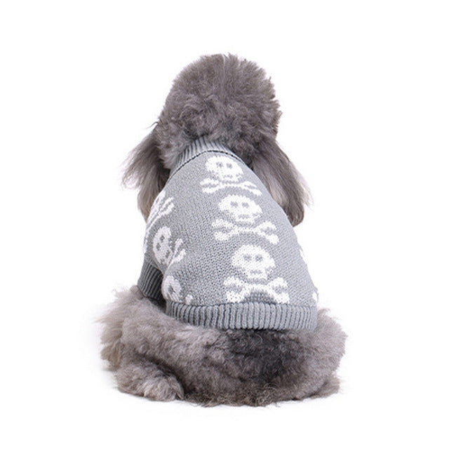 Knitted Skull Pattern Dog Sweater